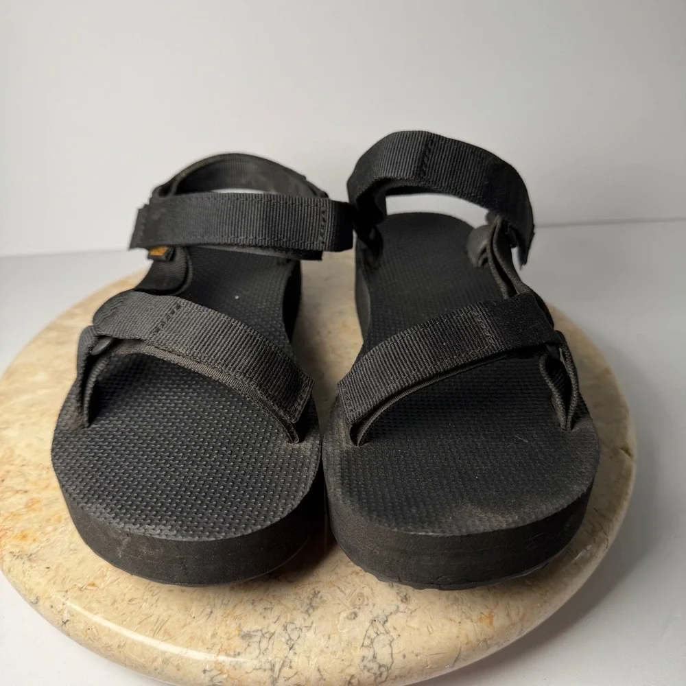 Teva Midform Universal Sandals 7 Black Platform Strappy Hiking 1090969